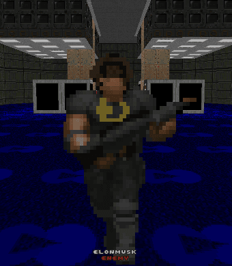Elon's custom skin on Doom