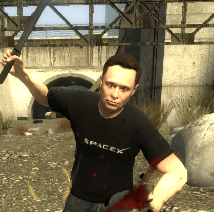 Elon's custom skin on Half-Life 2: Deathmatch